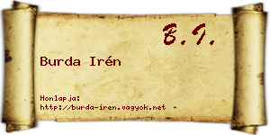 Burda Irén névjegykártya
